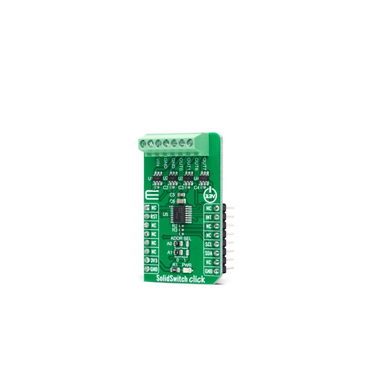 Vue de côté du commutateur de charge SolidSwitch Click MIKROE-4569