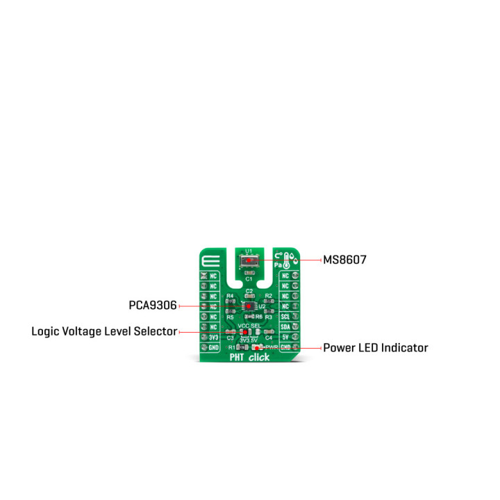 Détail du capteur température humidité pression PHT 15 click MIKROE-4348