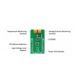 Vue détaillée du module Moniteur Tension Courant Température VCT Monitor Click