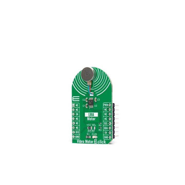 Vue de côté du moteur vibreur Vibro Motor 3 click MIKROE-4356