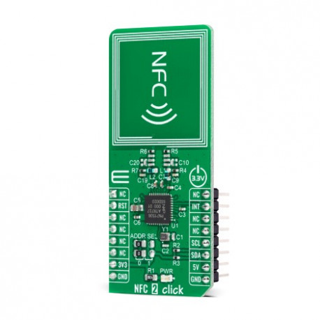 Vue de côté du module Transceiver NFC 2 Click MIKROE-4309 Vue de côté du module Transceiver NFC 2 Click MIKROE-4309