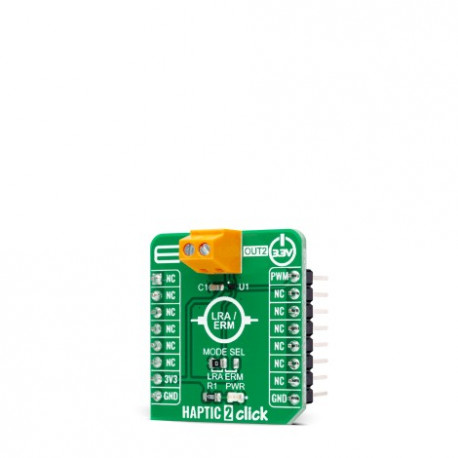 Vue de côté du module Haptic 2 click MIKROE-4452 Vue de côté du module Haptic 2 click MIKROE-4452