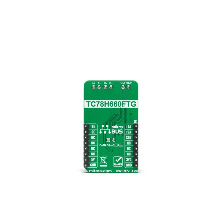 Vue arrière du contrôleur de moteur DC Motor 17 click MIKROE-4454