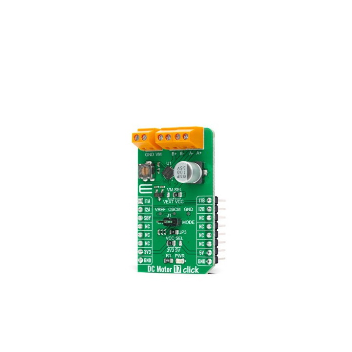 Vue de côté du contrôleur de moteur DC Motor 17 click MIKROE-4454