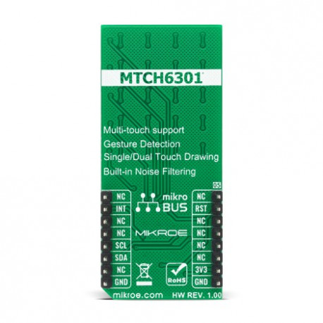 Vue arrière du contrôleur tactile Touchpad 3 click MIKROE-4382