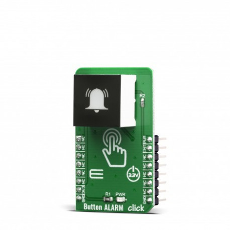 Vue de côté du bouton sensitif Button Alarme Click MIKROE-3763 Vue de côté du bouton sensitif Button Alarme Click MIKROE-3763