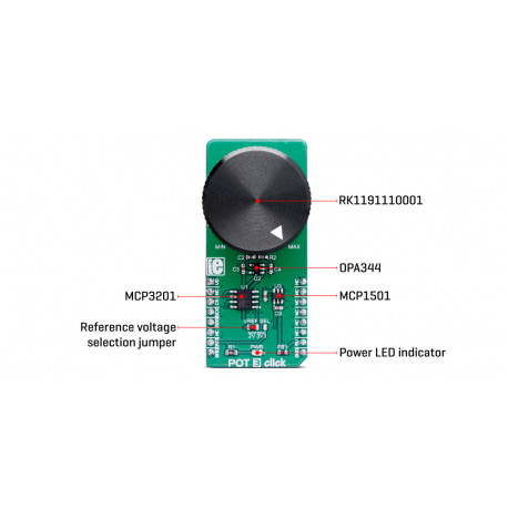 Détail du potentiomètre de précision POT 3 click MIKROE-3691