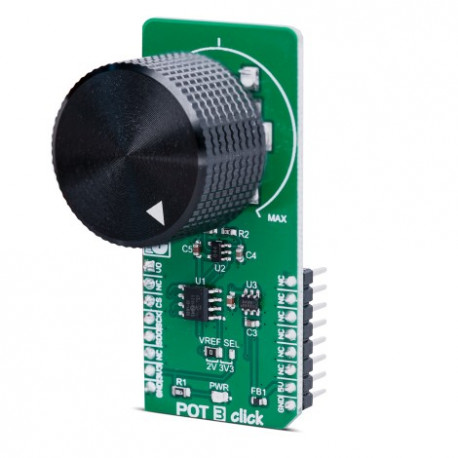 Vue de côté du potentiomètre de précision POT 3 click MIKROE-3691