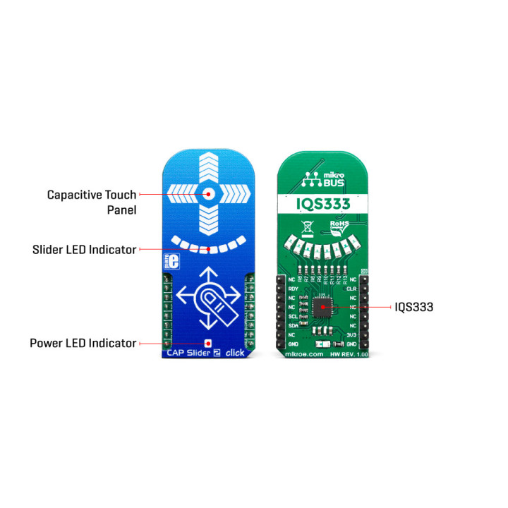Détail du potentiomètre rectiligne sensitif Cap 2 Click MIKROE-3204
