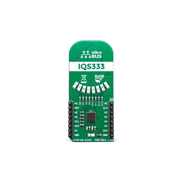 Vue arrière du potentiomètre rectiligne sensitif Cap 2 Click MIKROE-3204