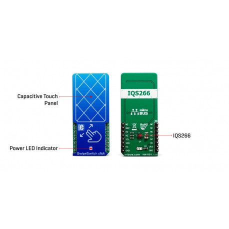 Vue détaillée du capteur capacitif de gestes SwipeSwitch Click MIKROE-3202