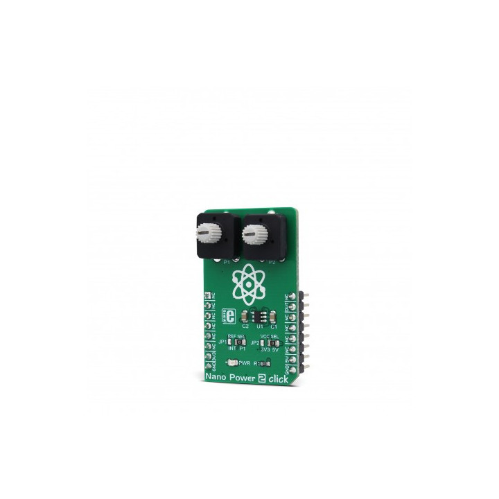 Vue de côté du comparateur de tension Nano Power 2 Click MIKROE-3036