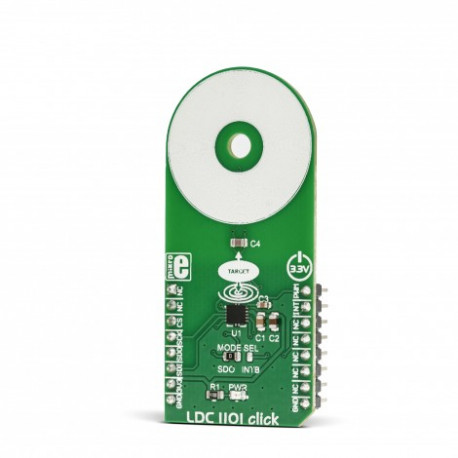Vue de côté du mesureur d'inductance LDC1101 click MIKROE-3240