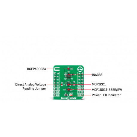Détail du capteur de force piézorésistifs Force 4 Click MIKROE-4193
