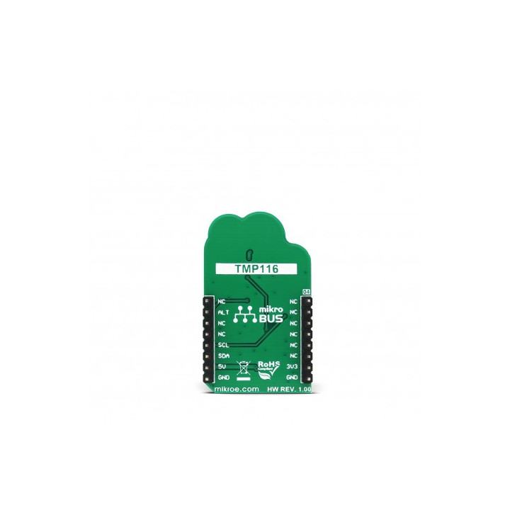 Vue arrière du capteur de température Temp-Log 2 click MIKROE-2886