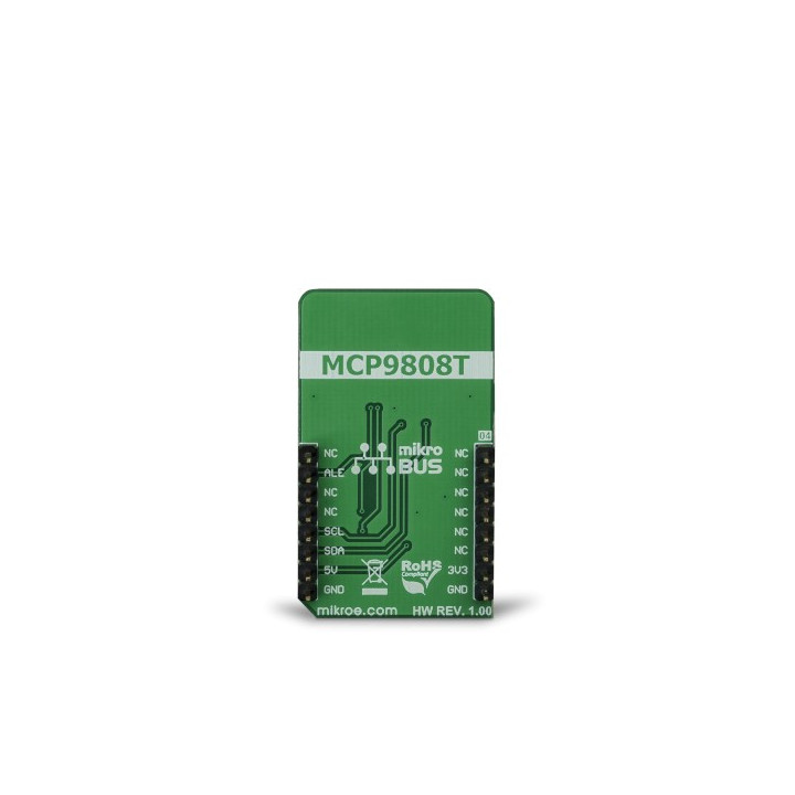 Vue arrière  du capteur de température Thermo 8 click MIKROE-3290