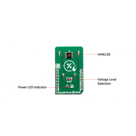 Vue détaillée du capteur température humidité Temp-Hum 5 click Vue détaillée du capteur température humidité Temp-Hum 5 click