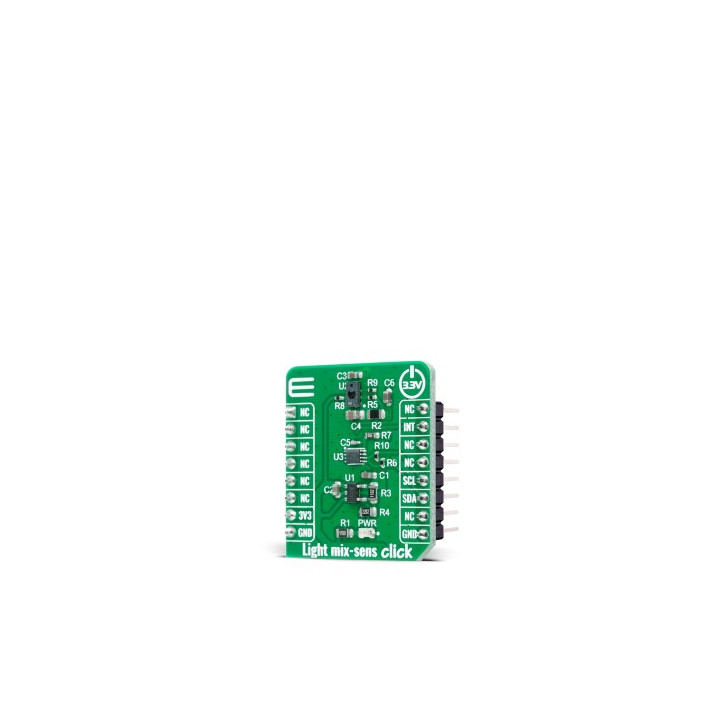 Vue de côté du capteur de proximité couleur lumière mix-sens Click MIKROE-4148