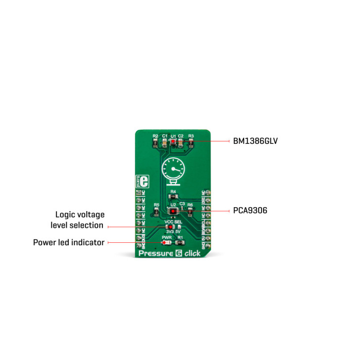 Vue détaillée du capteur de pression Pressure 6 Click MIKROE-3216