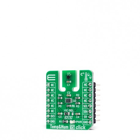 Vue de côté du capteur température humidité Temp-Hum 15 click Vue de côté du capteur température humidité Temp-Hum 15 click