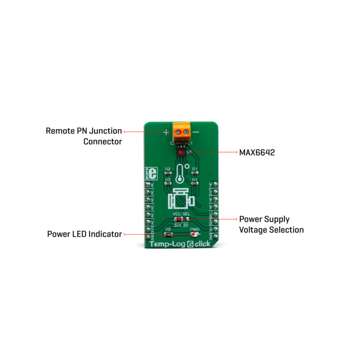 Détail du capteur de température Temp-Log 6 click MIKROE-3437