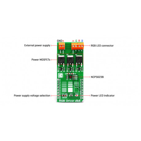 Détail du module RGB Driver Click MIKROE-3078 Détail du module RGB Driver Click MIKROE-3078