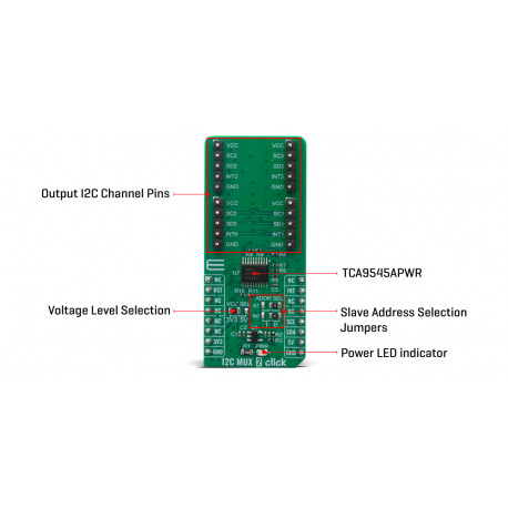 Vue détaillée du commutateur I2C MUX 2 Click MIKROE-4094