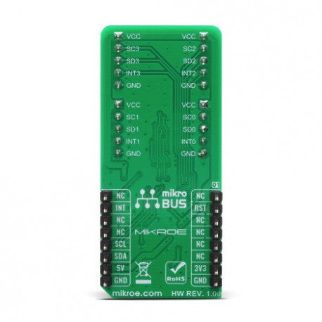 Vue arrière du commutateur I2C MUX 2 Click MIKROE-4094