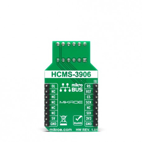 Vue arrière de la matrice à leds Dot Matrix R Click MIKROE-4169 Vue arrière de la matrice à leds Dot Matrix R Click MIKROE-4169