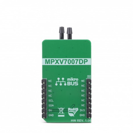 Vue arrière du capteur de pression Diff Press Click MIKROE-3332