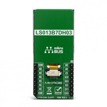 Vue arrière de l'afficheur faible consommation LCD Mono Click MIKROE-3789 Vue arrière de l'afficheur faible consommation LCD Mono Click MIKROE-3789