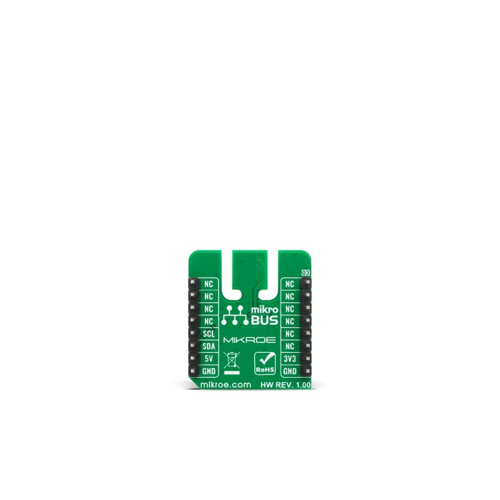 Vue arrière du capteur de température Thermo 20 click MIKROE-4316