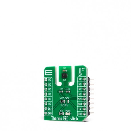 Vue de côté du capteur de température Thermo 20 click MIKROE-4316 Vue de côté du capteur de température Thermo 20 click MIKROE-4316