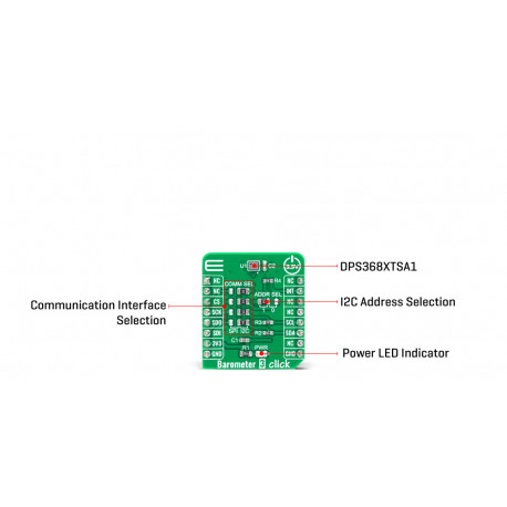 Détail du capteur de pression Barometer 3 Click MIKROE-4190 Détail du capteur de pression Barometer 3 Click MIKROE-4190