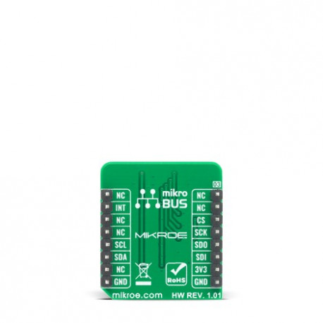 Vue arrière du capteur de pression Barometer 3 Click MIKROE-4190 Vue arrière du capteur de pression Barometer 3 Click MIKROE-4190