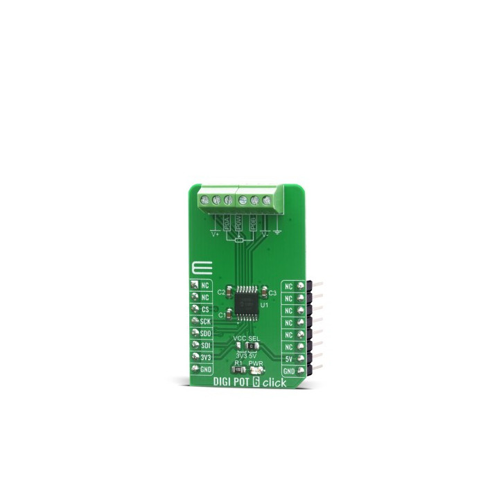 Vue de côté du potentiomètre numérique DIGIT POT 6 click MIKROE-4110