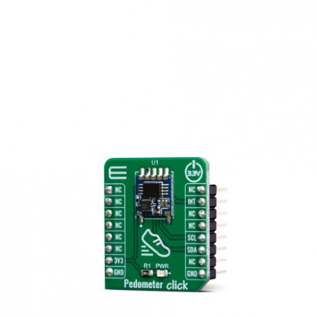 Vue de côté du compteur de pas Pedometer Click MIKROE-3567