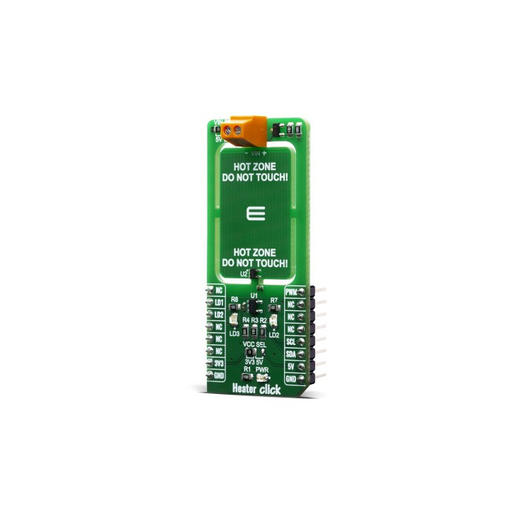 Vue de côté module chauffant Heater Click MIKROE-3996