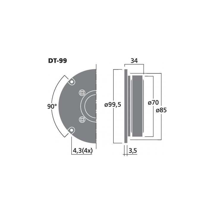 Haut parleur d'aigu à dôme 40W / 8 ohms  - 2