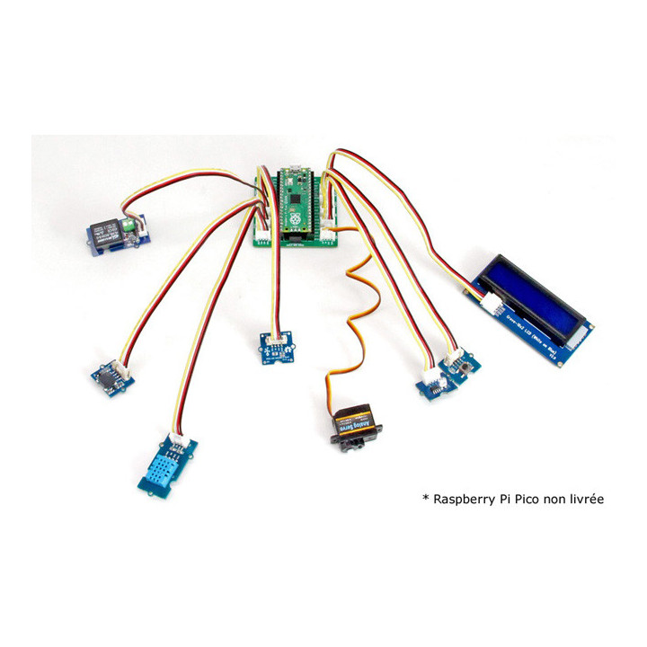 Exemple de raccordement des capteurs du Starter-kit Grove pour Raspberry Pi Pico