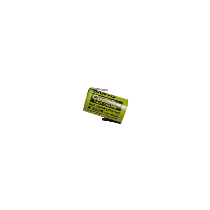 Accus Ni-Cd 1,2V / 500 mA - SANYO N-500AR - Version cosses à souder