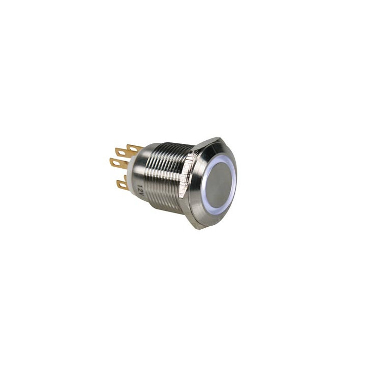 Bouton-poussoir anti-vandal anneau blanc  - 1