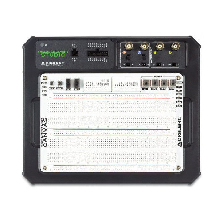 Vue de dessus de la plateforme Analog Discovery Studio