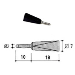Fiche banane 2 mm à souder - noir  - 1