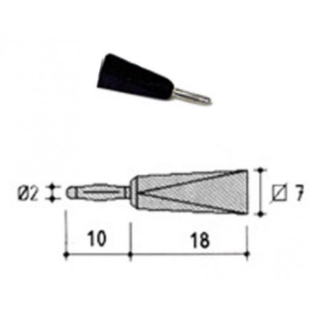 Fiche banane 2 mm à souder - noir - 1