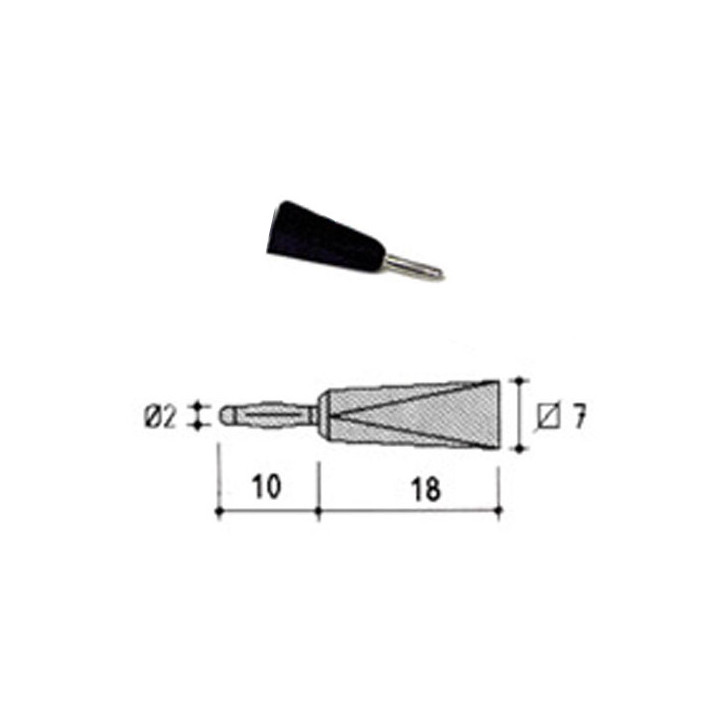 Fiche banane 2 mm à souder - noir  - 1