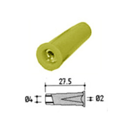 Fiche banane femelle 4 mm à visser - jaune  - 1