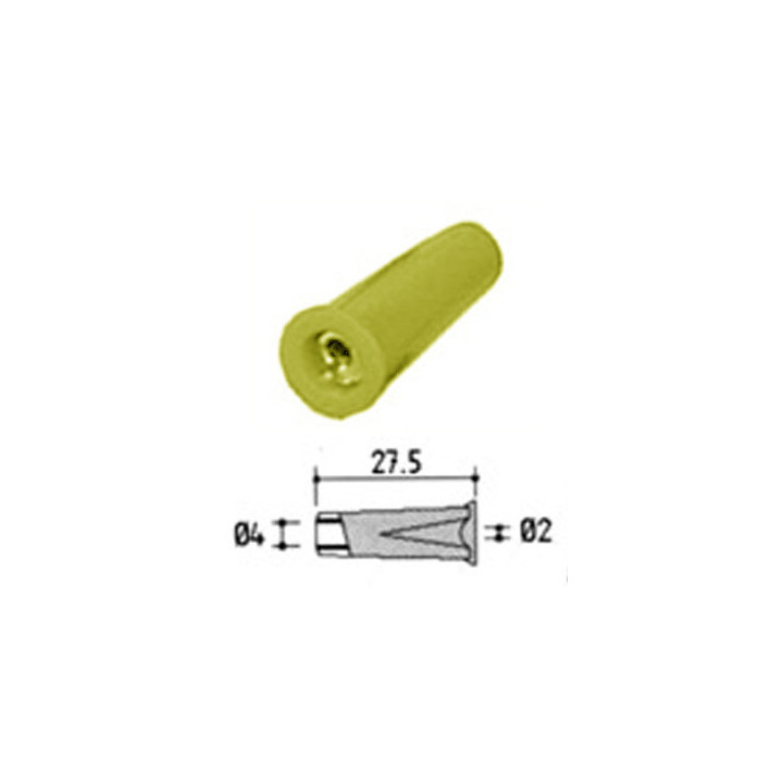 Fiche banane femelle 4 mm à visser - jaune  - 1