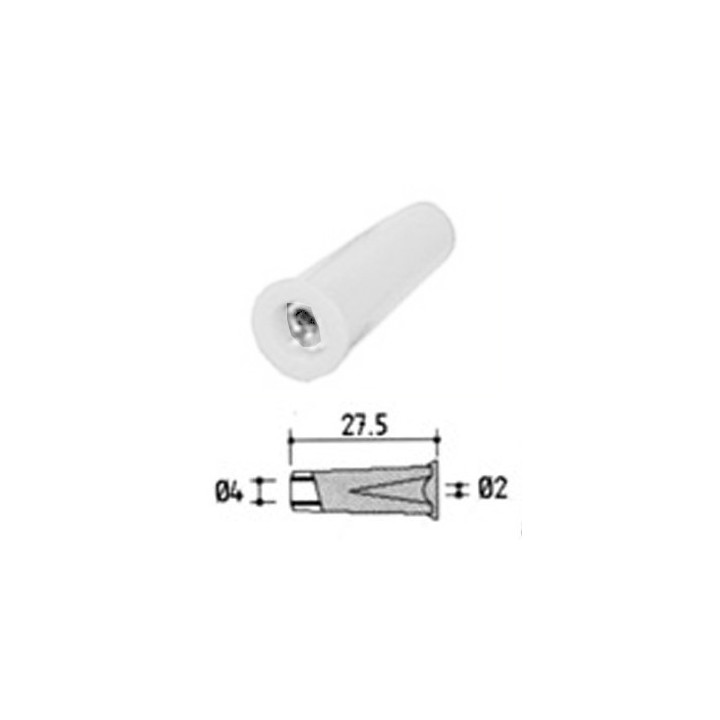 Fiche banane femelle 4 mm à visser - blanc  - 1