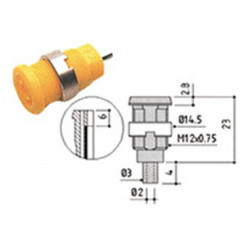 Douille de sécurité isolée 4 mm - jaune - 1